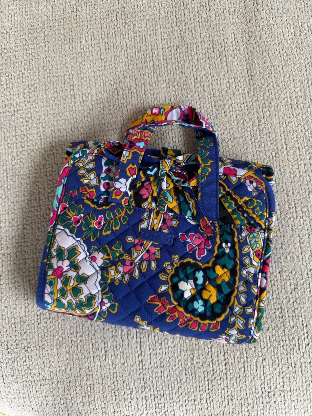 Vera Bradley Blue Floral Quilted Cosmetic or jewelry  Case